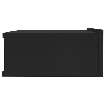 vidaXL منضدة سرير عائمة أسود 40×30×15 سم خشب مضغوط