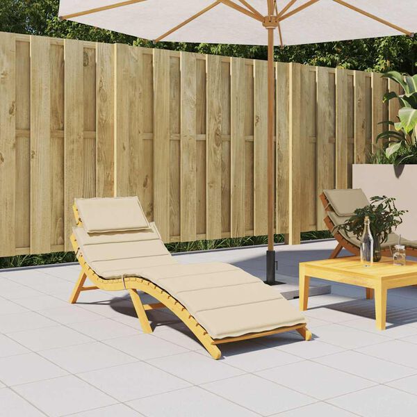 vidaXL وسادة كرسي تشمس بيج 186×58×4 سم