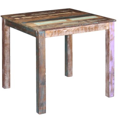 vidaXL طاولة طعام خشب صلب مستصلح 80×82×76 سم
