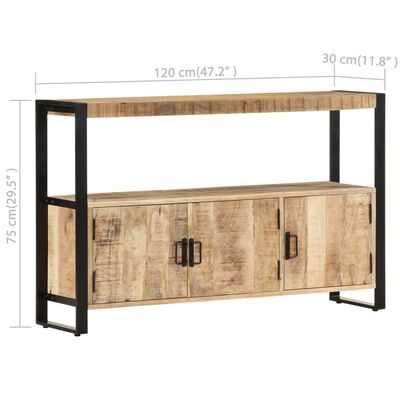 vidaXL خزانة جانبية 120×30×75 سم خشب مانجو صلب