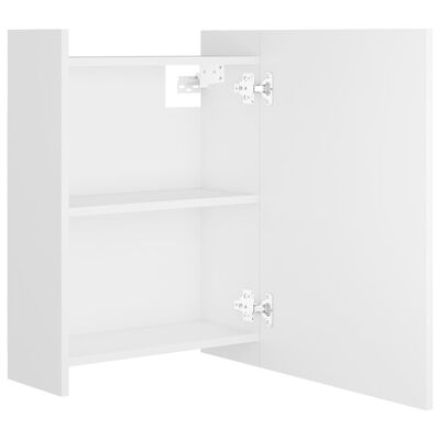 vidaXL خزانة حمام بمرآة أبيض 62.5×20.5×64 سم خشب صناعي