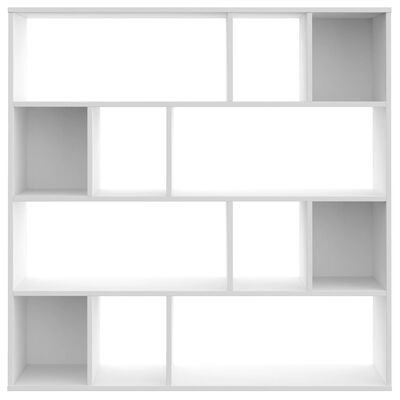 vidaXL مقسم غرفة/خزانة كتب أبيض 110×24×110 سم خشب صناعي