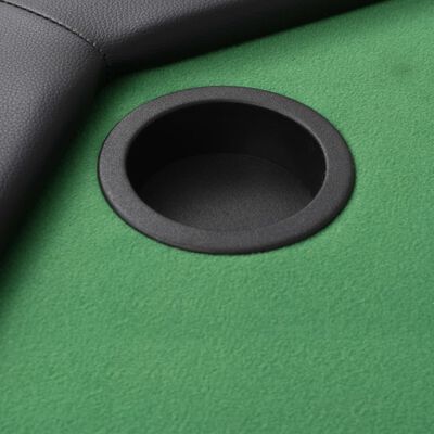 vidaXL طاولة بوكر 8 لاعبين 2 طية ثُمانية الشكل لون أخضر