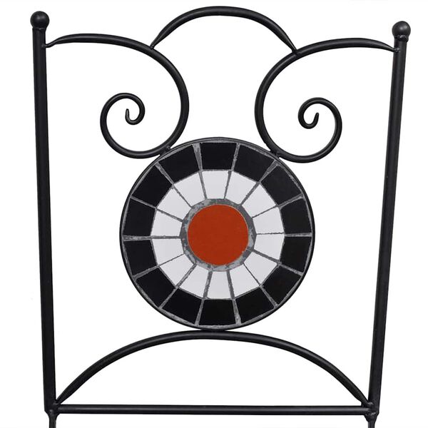 vidaXL كرسي بيسترو قابل للطي 2 قطعة سيراميك تيراكوتا وأبيض