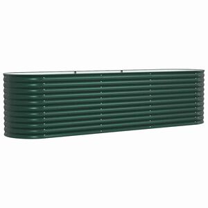 vidaXL سرير مرتفع أخضر 320 x 80 x 81 cm فولاذ