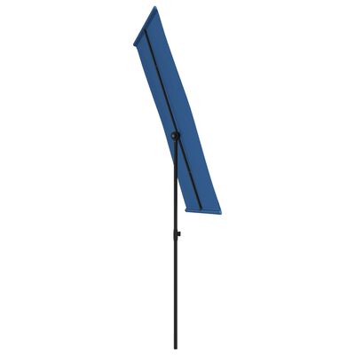 vidaXL مظلة شمسية خارجية مع عمود ألومنيوم 180×130 سم أزرق سماوي