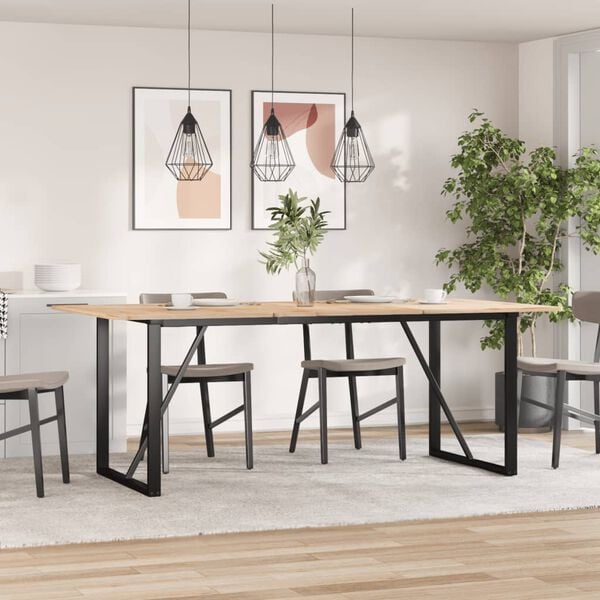 vidaXL أرجل طاولة طعام على شكل حرف O، مصنوعة من الفولاذ، أبعادها 160&times;80&times;73 سم