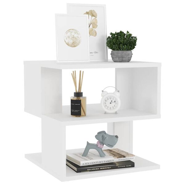 vidaXL طاولة جانبية أبيض 40&times;40&times;40 سم خشب صناعي