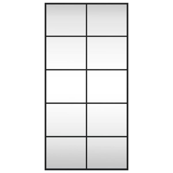 مرآة حائط VidaXL سوداء مقاس 50x100 سم، مستطيلة حديد