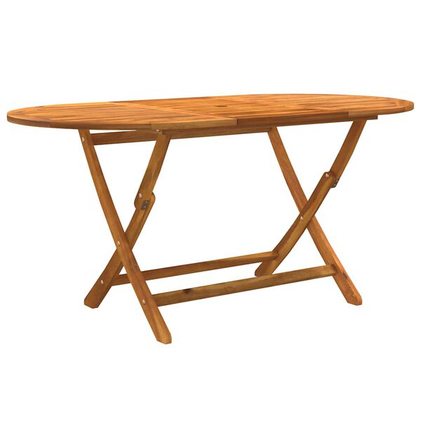 vidaXL طقم سفرة حديقة 9 قطع خشب أكاسيا صلب وتكستيلين