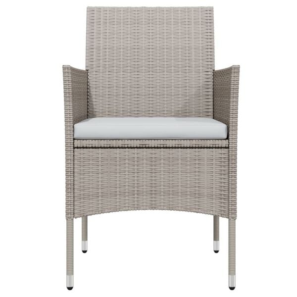 vidaXL عدد 3 قطع طقم سفرة حديقة مع وسائد بيج وأسود