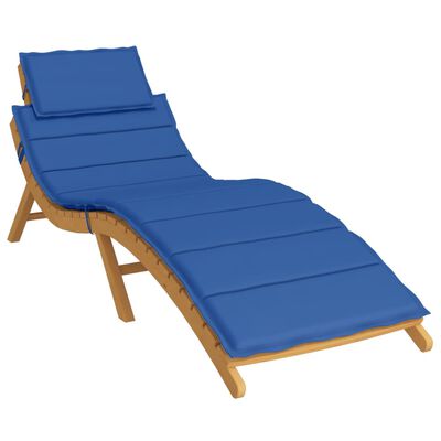 vidaXL وسادة كرسي تشمس أزرق ملكي 186×58×3 سم