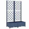 vidaXL وعاء زراعة للحديقة من مع تعريشة باللون الأزرق والرمادي 80x40x121.5 سم PP