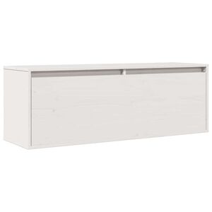vidaXL خزانة حائط لون أبيض 35x30x100 سم خشب صنوبر صلب
