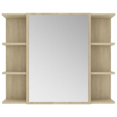 vidaXL خزانة حمام بمرآة سونوما أوك 80×20.5×64 سم خشب حبيبي