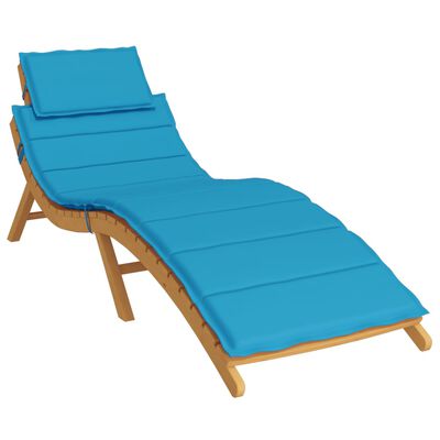 vidaXL وسادة كرسي تشمس أزرق 186×58×3 سم