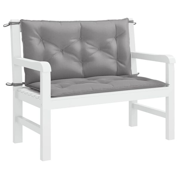 vidaXL وسادة مقعد طويل للحديقة رمادي 100&times;(50+50)&times;7 سم قماش أكسفورد