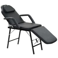 كرسي التدليك للعناية بالوجه جلد صناعي 185×78×76 سم أسود vidaXL