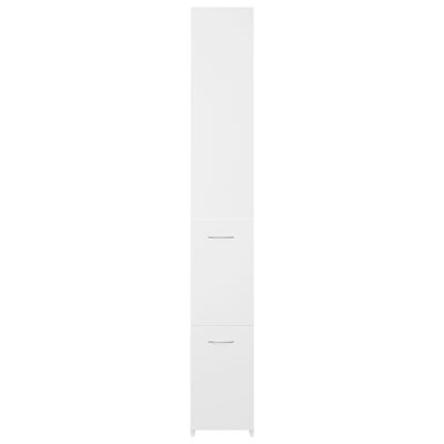 vidaXL خزانة حمام أبيض 25×26.5×170 سم خشب صناعي