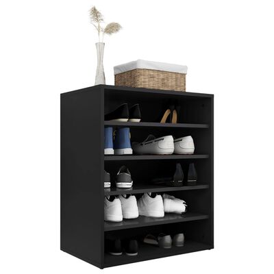 vidaXL خزانة أحذية أسود 60×35×70 سم خشب صناعي