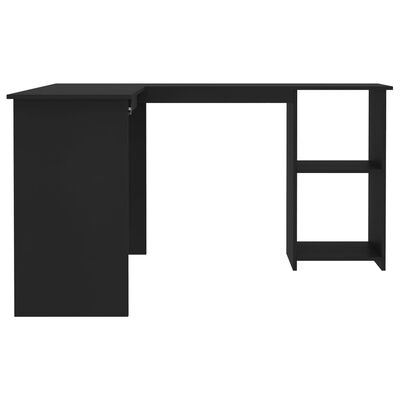vidaXL مكتب ركني حرف L لون أسود 120×140×75 سم خشب صناعي