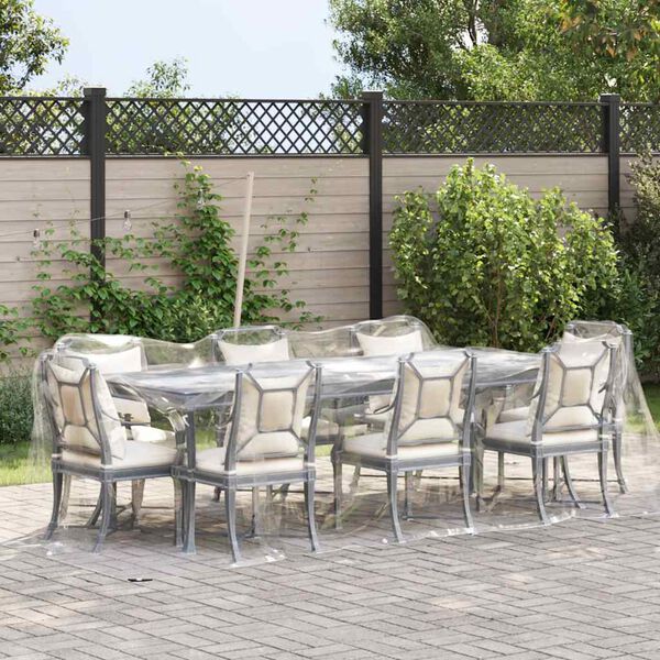 vidaXL قماش مشمع شفاف مزود بحلقات تثبيت، مقاس 2 &times; 4 متر، مصنوع من مادة PVC