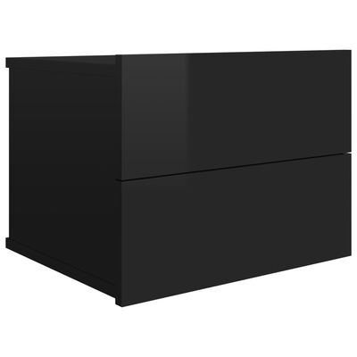 vidaXL خزانات سرير جانبية 2 ق أسود لامع 40×30×30 سم خشب مضغوط