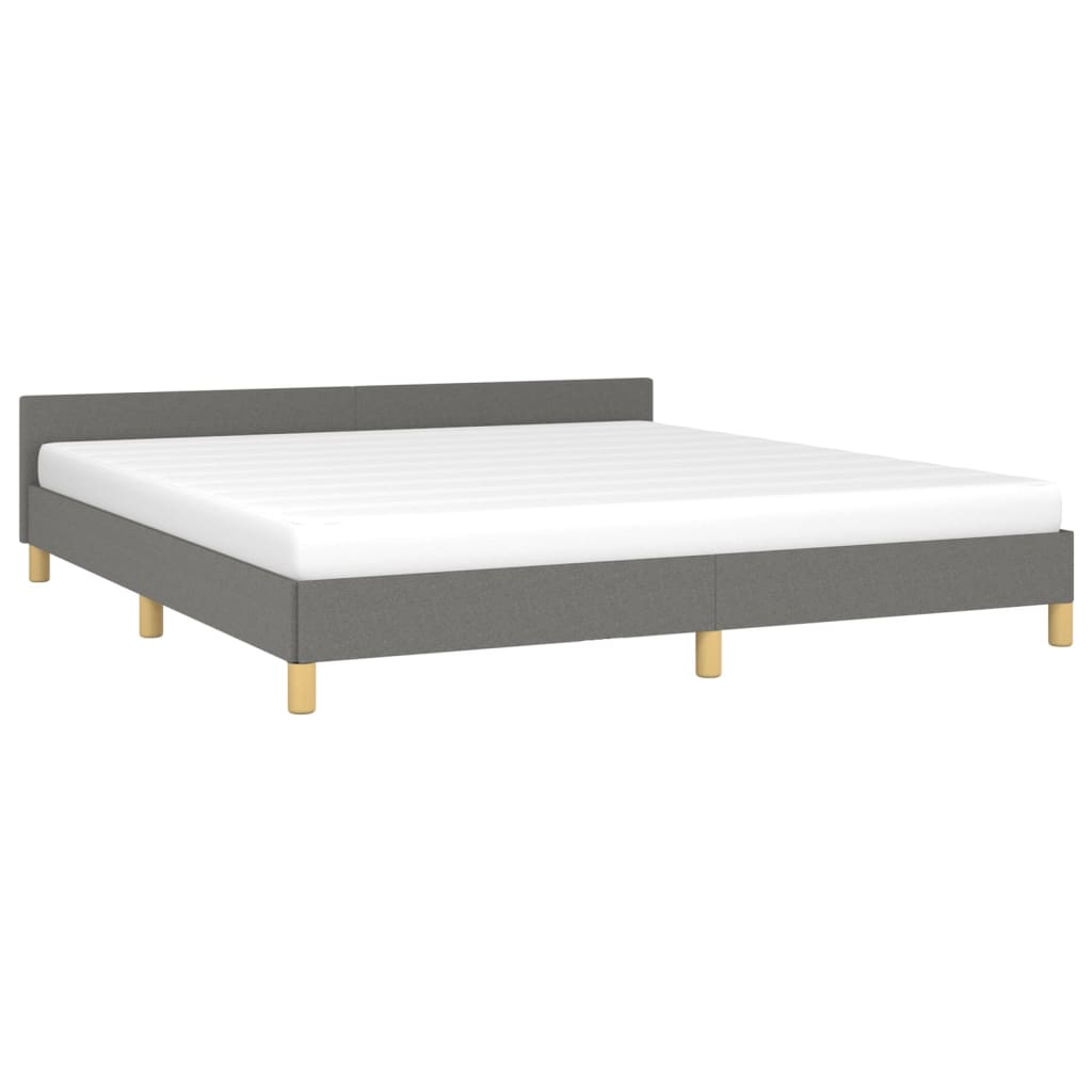 vidaXL إطار سرير مع ظهر سرير رمادي داكن 180×200 سم قماش
