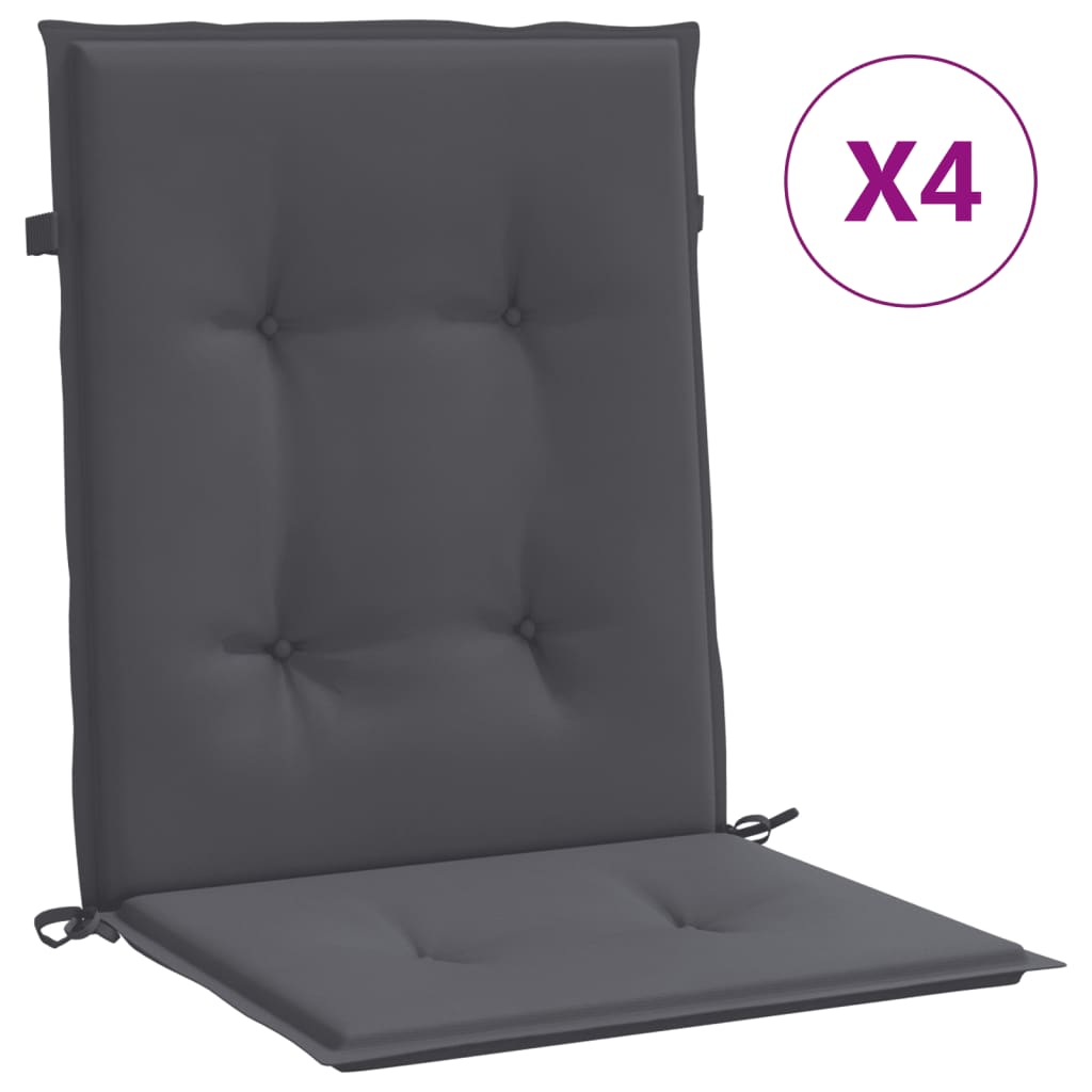 vidaXL وسائد كرسي حديقة 4 ق أنثراسيت 100×50×3 سم