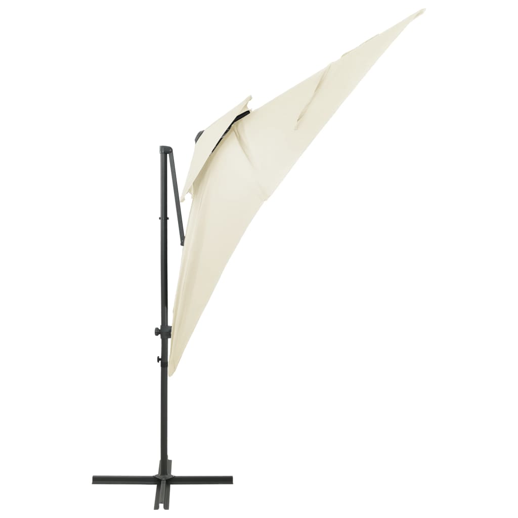 vidaXL مظلة كابولية بسطح مزدوج رملي 250×250 سم