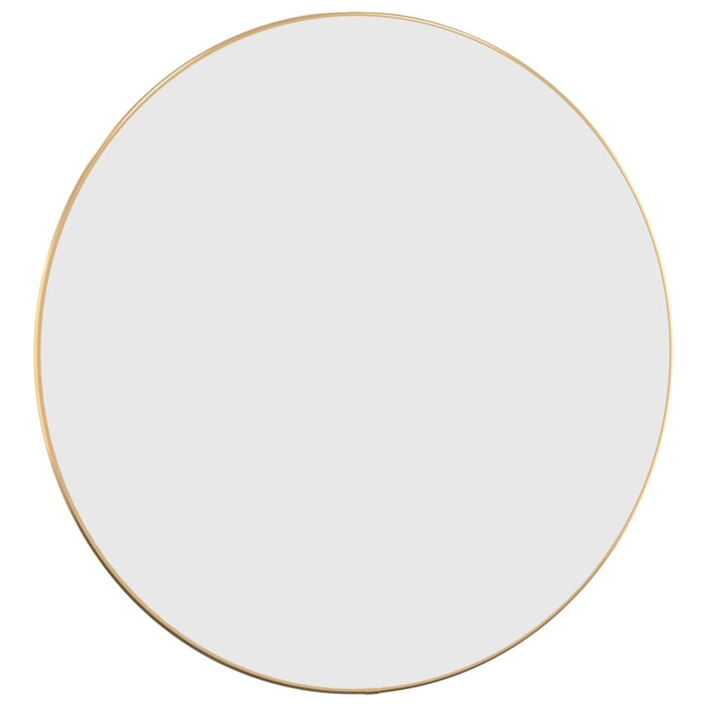 vidaXL مرآة حائط لون ذهبي قطر 60 سم دائرية