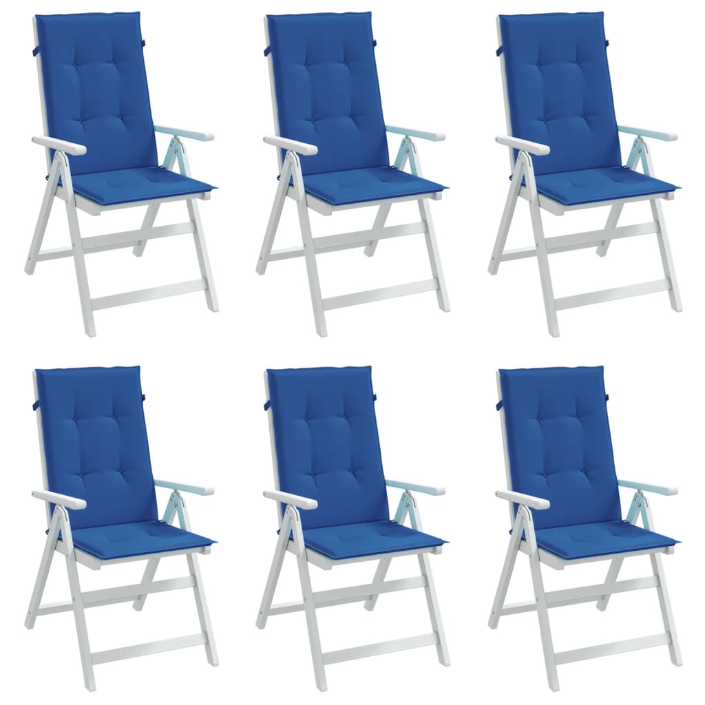 vidaXL وسائد كرسي حديقة 6 ق أزرق ملكي 120×50×3 سم