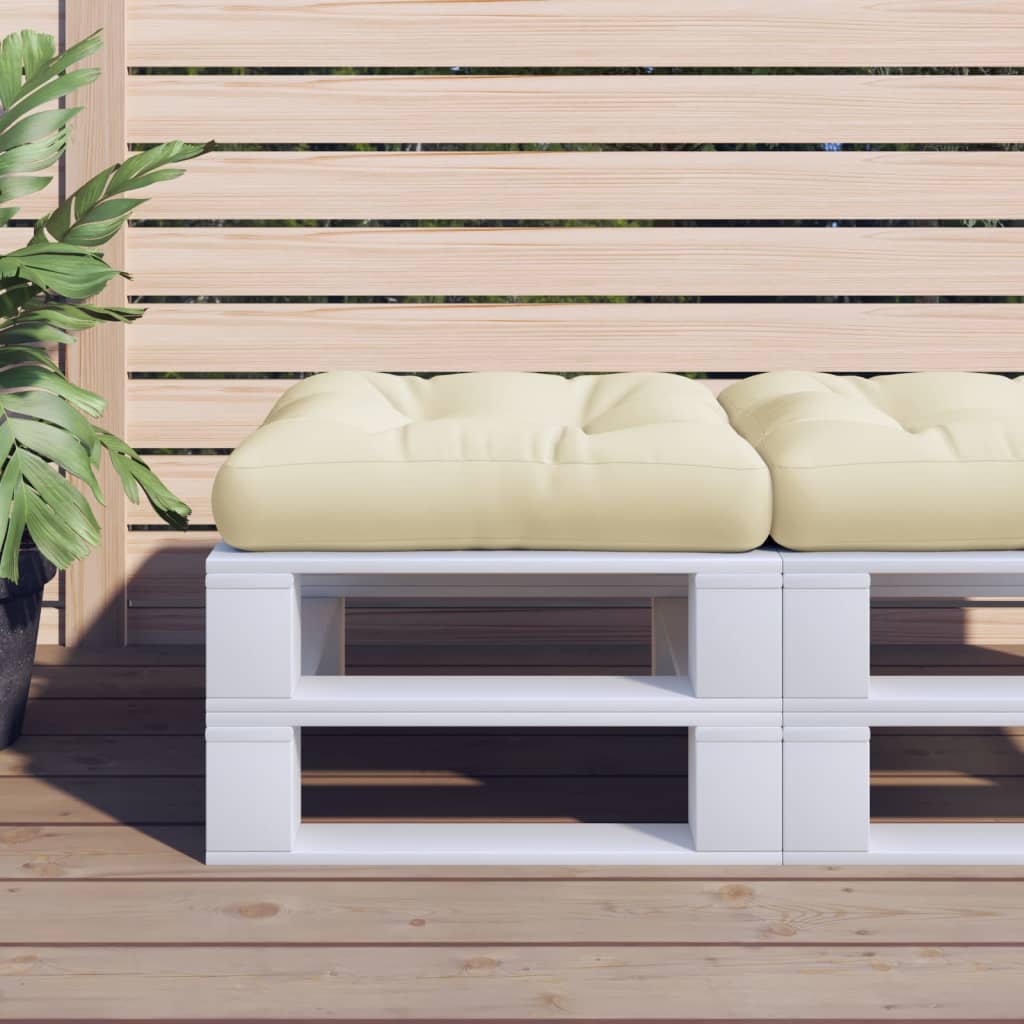 vidaXL وسادة أريكة طبلية كريمي 50×50×10 سم