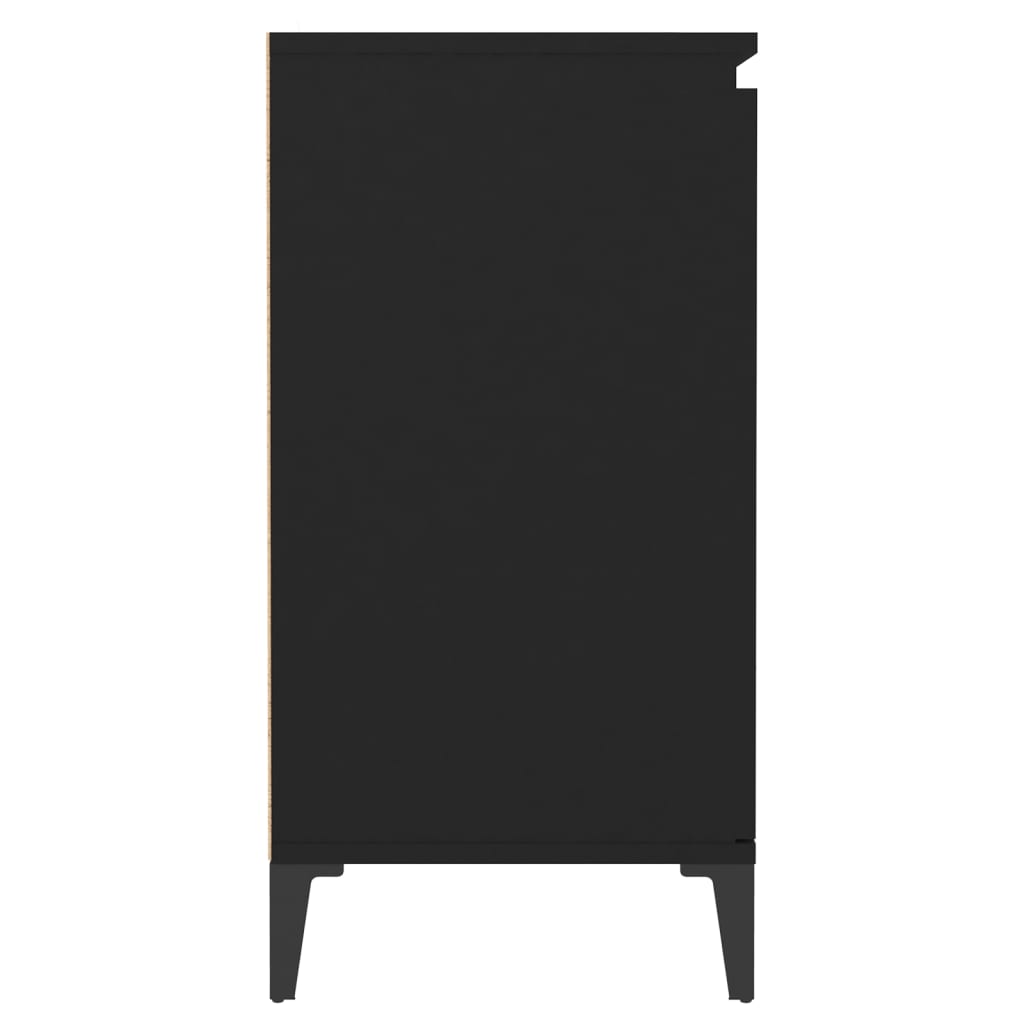 vidaXL خزانة جانبية أسود 60×35×70 سم خشب حبيبي