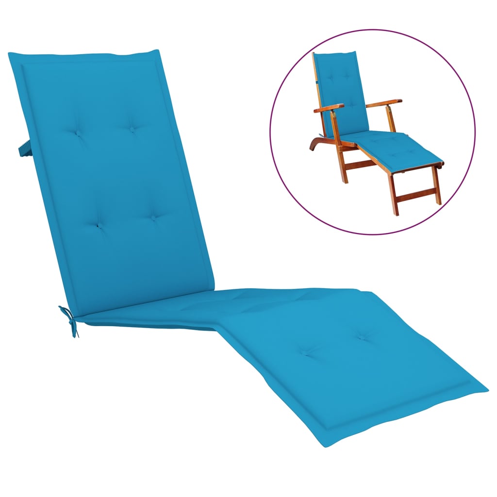 vidaXL وسادة كرسي شاطئ أزرق (75 + 105)3x50x سم