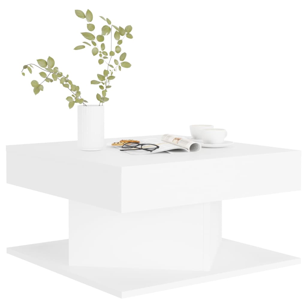vidaXL طاولة قهوة أبيض 57×57×30 سم خشب صناعي