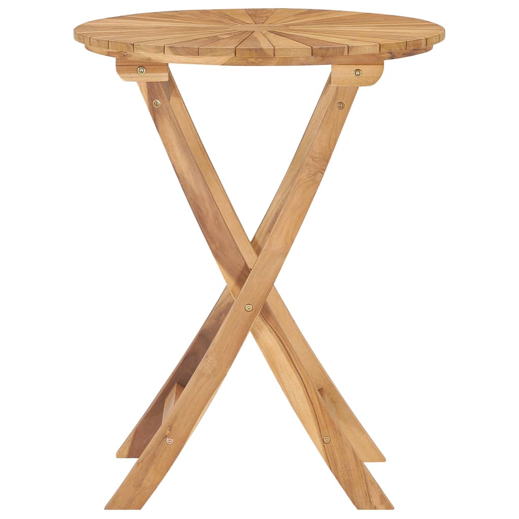vidaXL طاولة حديقة قابلة للطي بقطر 60 سم خشب ساج صلب