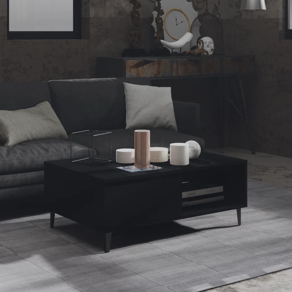 vidaXL طاولة قهوة أسود 90×60×35 سم خشب صناعي