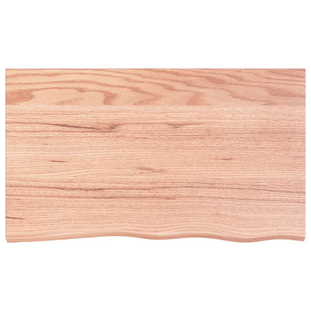 vidaXL سطح طاولة لون بني فاتح 100*60*(2-6) سم خشب بلوط صلب معالج