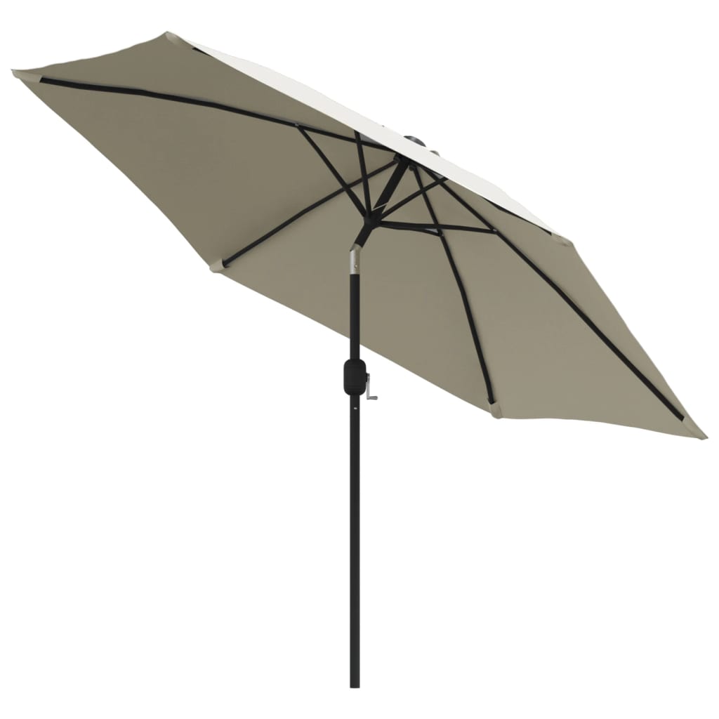 مظلة لون رملي أبيض 3م عمود فولاذ