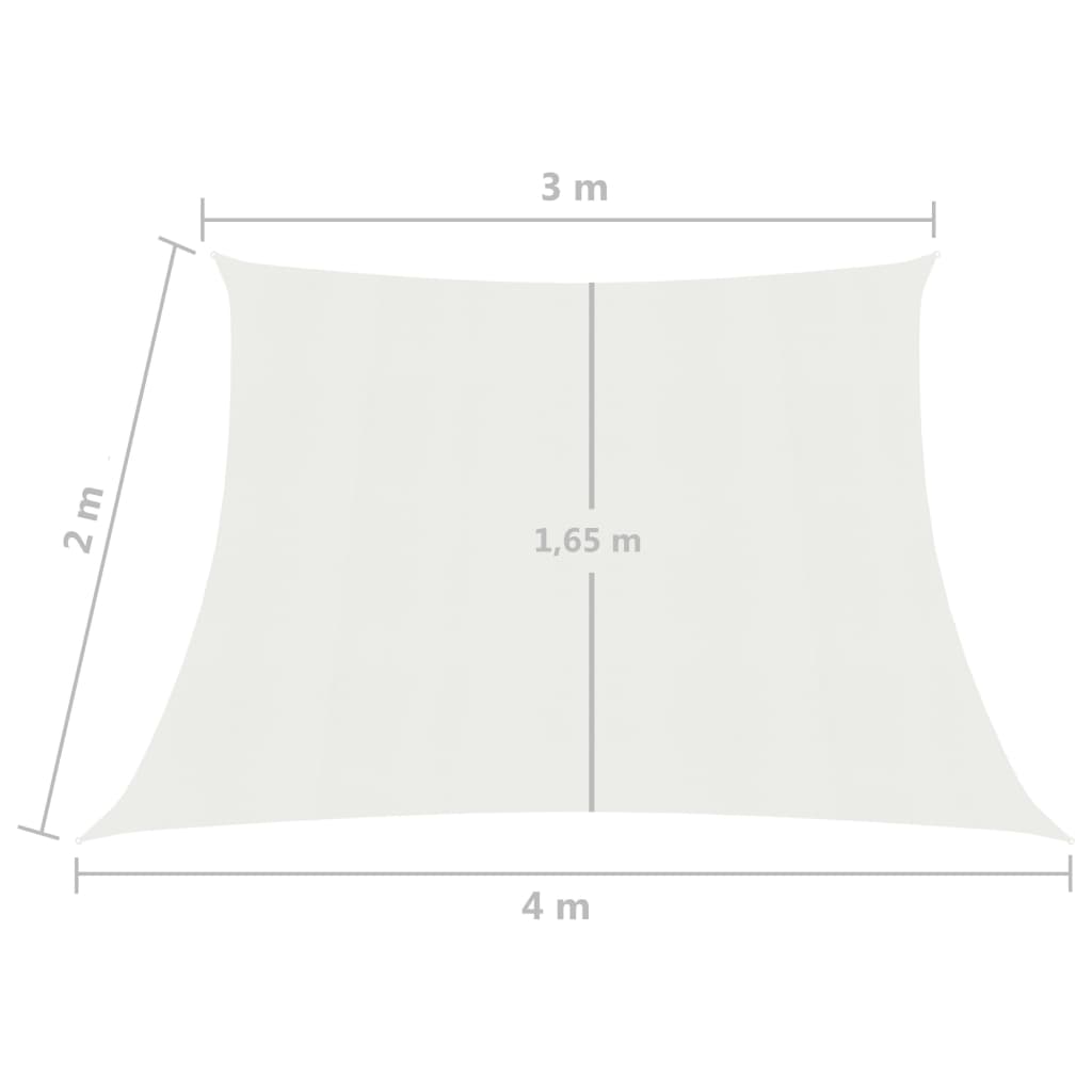 vidaXL مظلة شراعية 160 جم/م² أبيض 4/3×2 م HDPE