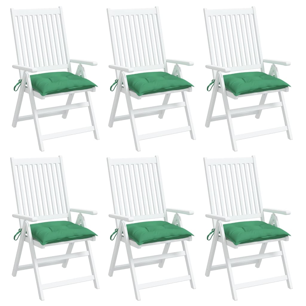 vidaXL وسائد كرسي 6 ق أخضر 50×50×7 سم قماش