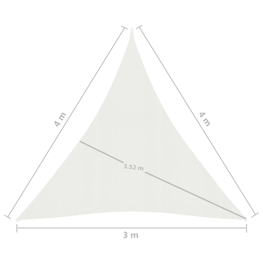 vidaXL مظلة شراعية 160 جم/م² أبيض 3×4×4 م HDPE