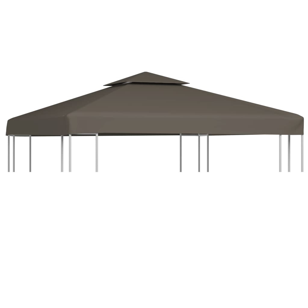 vidaXL غطاء مظلة علوي ذو طبقتين 310 جرام/م² 3×3 م رمادي بني