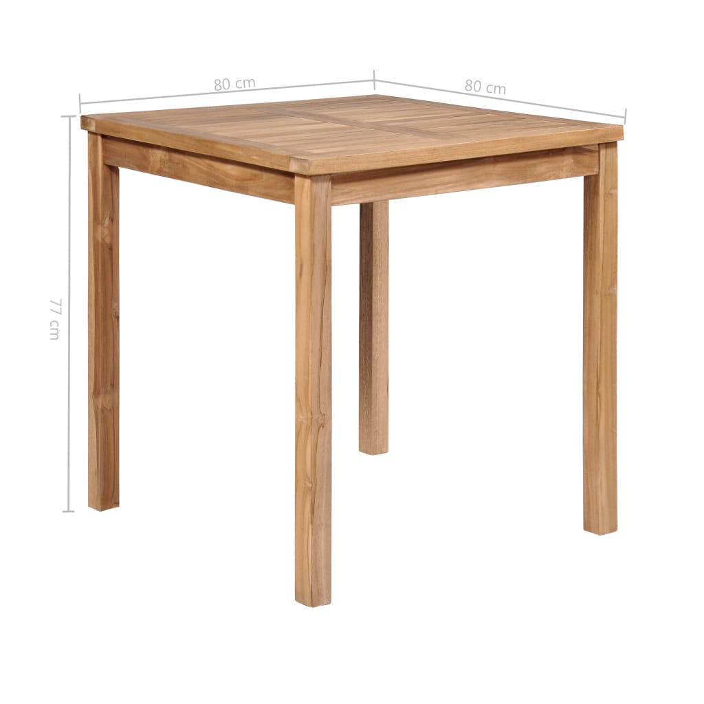 vidaXL طاولة حديقة 80×80×77 سم خشب ساج صلب