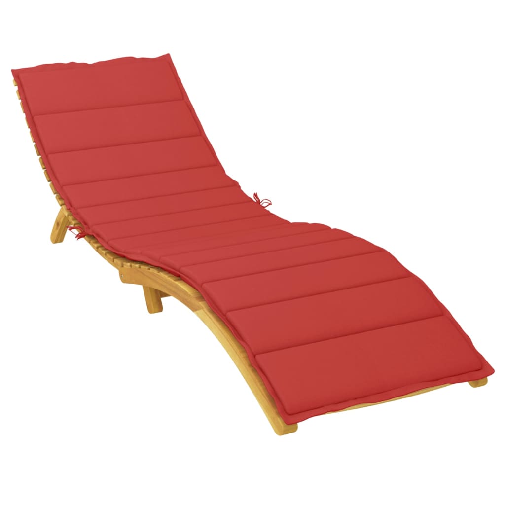 vidaXL وسادة كرسي تشمس أحمر 200×60×3 سم قماش