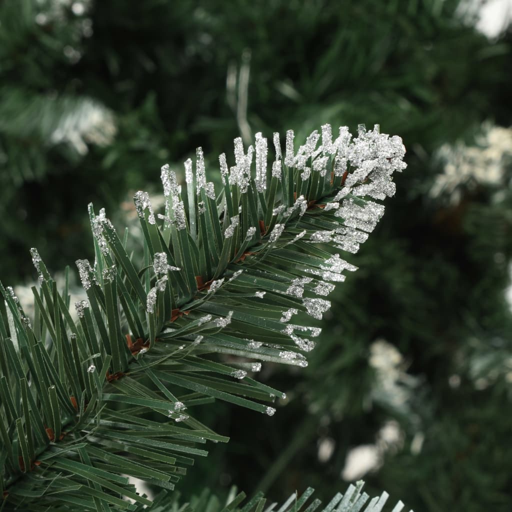 vidaXL شجرة كريسماس صناعية مع أكواز صنوبر ولميع أبيض 210 سم