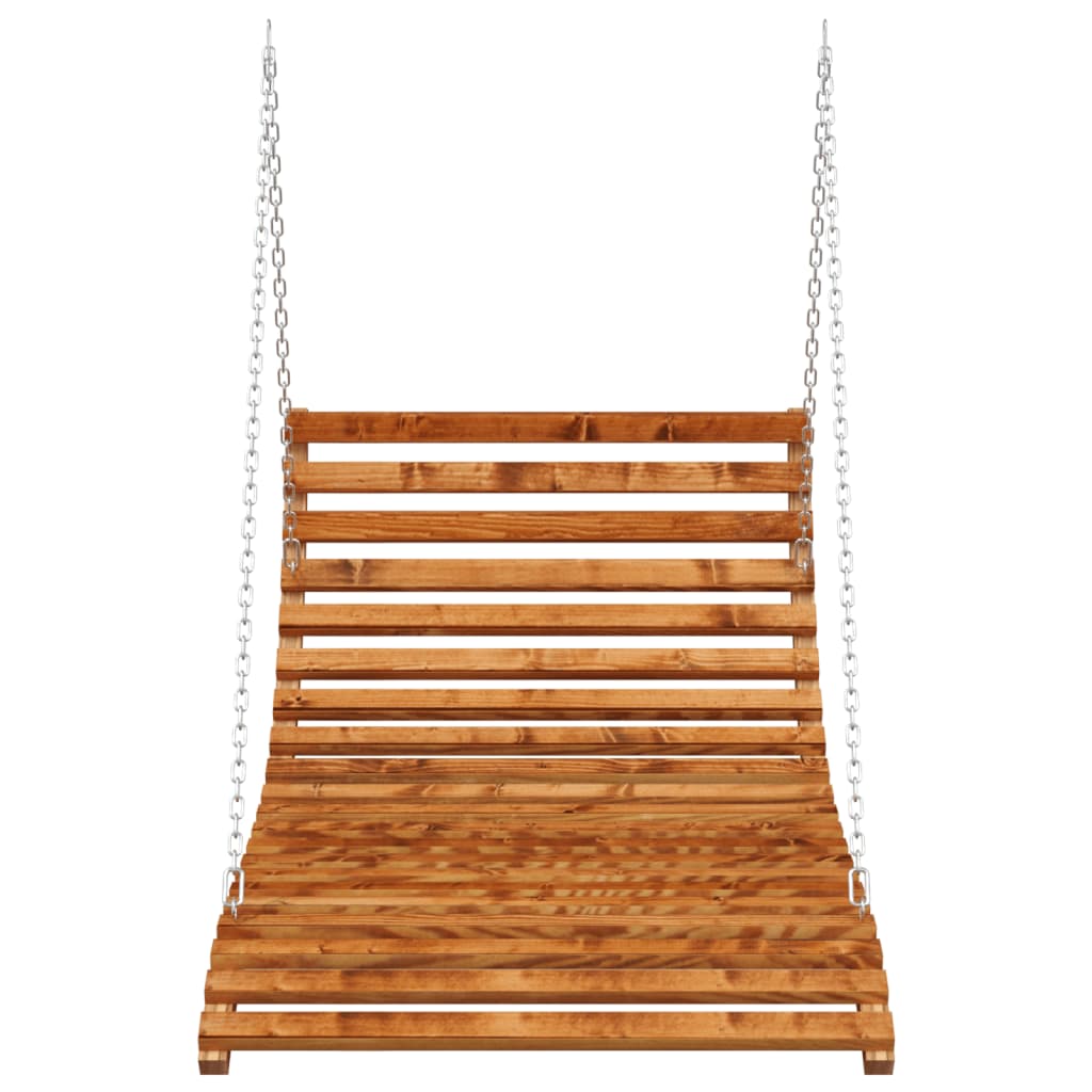 vidaXL سرير متأرجح خشب صلب مع تشطيب خشب الساج 143x120x65 سم