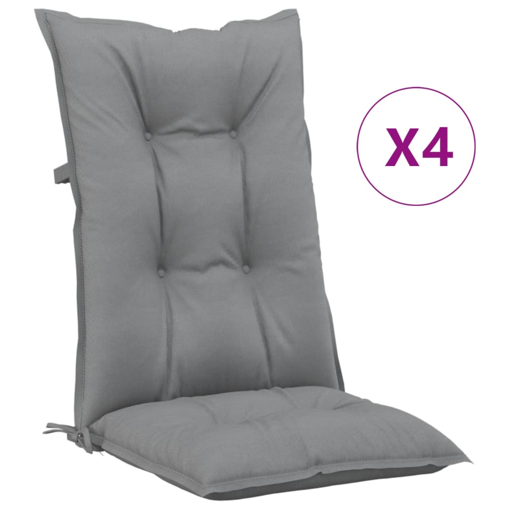 vidaXL وسائد كرسي حديقة 4 ق رمادي 120×50×7 سم