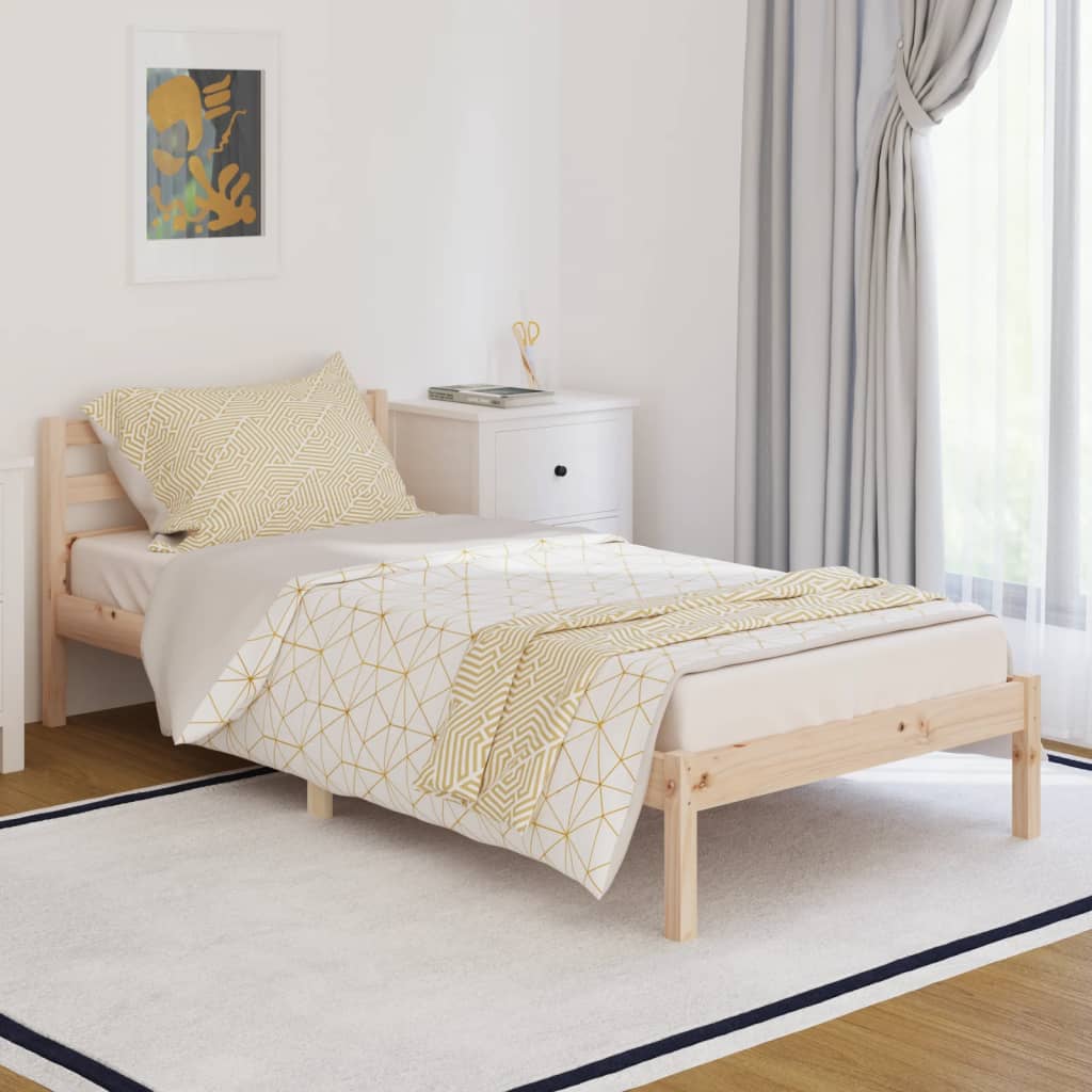 vidaXL إطار سرير خشب صنوبر صلب 90×200 سم